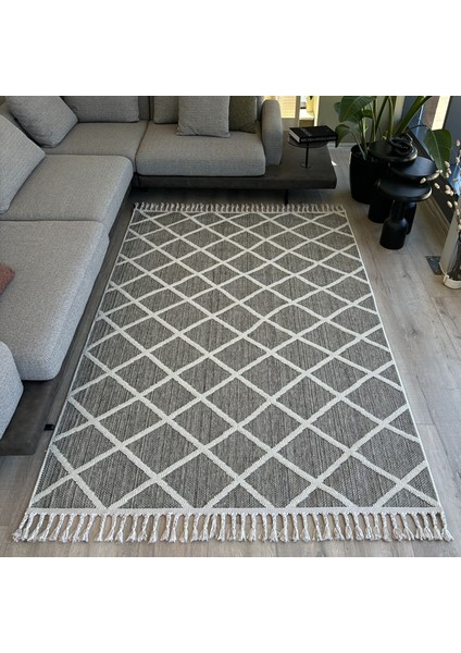 Bress 1409 Gri Halı Mutfak Halısı Kesme Halı Yolluk Balkon Halısı Hol Koridor Halısı Dokuma Halı