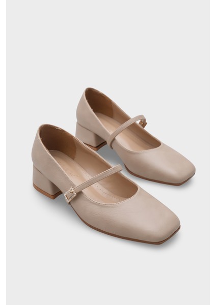 Küt Burunlu Kısa Topuklu Bantlı Mary Jane Kadın Ayakkabı modelleri