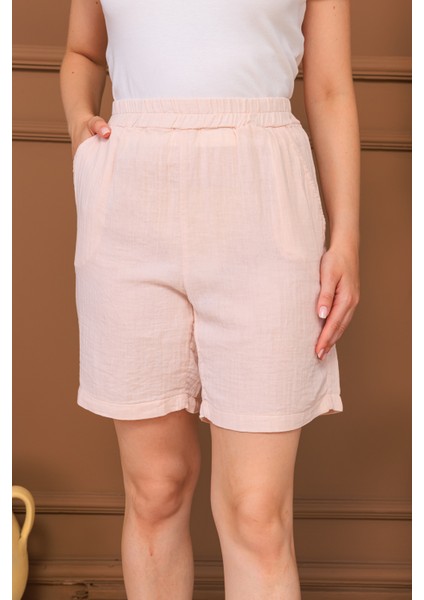 %100 Pamuk Müslin Cepli Şort fırsatları