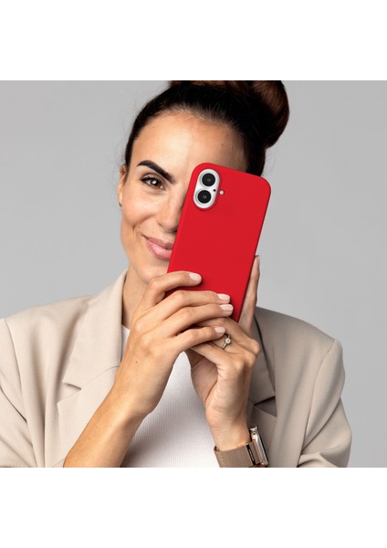 Yumuşak Silikon Kılıf iPhone 16 Plus - Ateş Kırmızısı modelleri