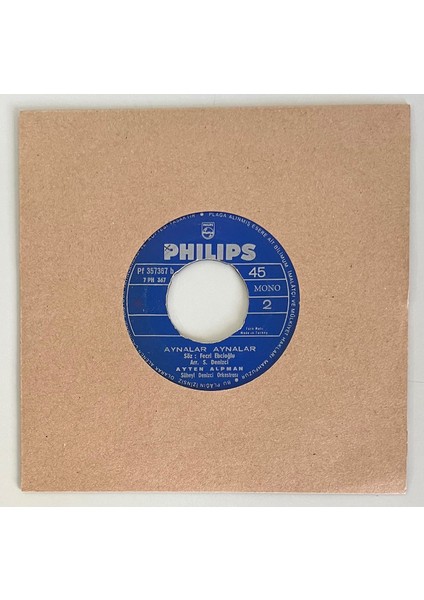 Ayten Alpman Aynalar Aynalar - Sensiz Olamam 45 Lik Plak (Orijinal Dönem Baskı Plak)