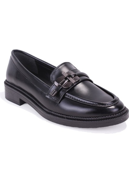 DZA07-863705 Siyah Günlük Loafer Kadın Ayakkabı
