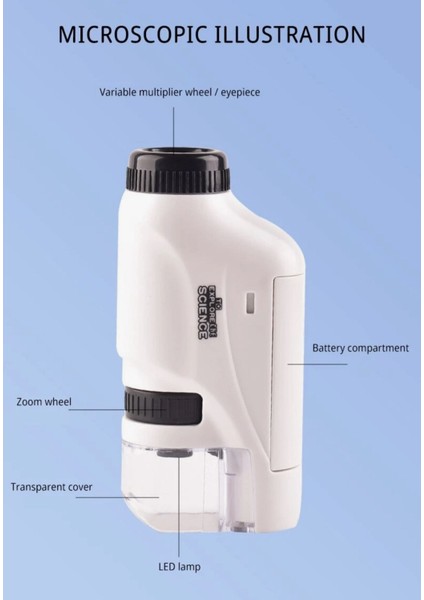 LED Işıklı Cep Mikroskobu , Çocuklar Için Mini Mikroskop fırsatları