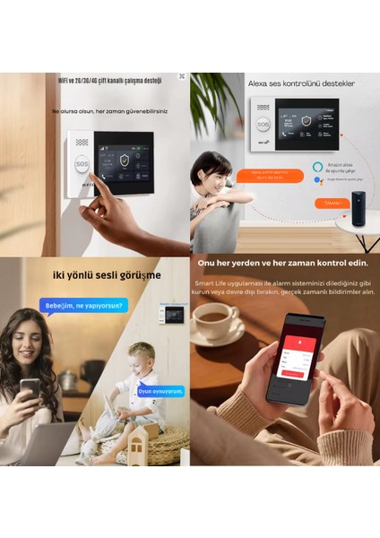 Akıllı Ev Güvenlik Alarm Sistemi + Obiem Dış Mekân Ptz Hd Kamera fırsatları