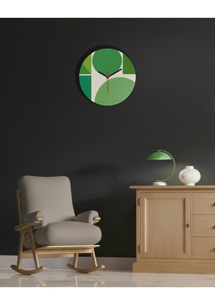 Green Duvar Saati - Modern Yeşil Özel Tasarım Duvar Saati - Sessiz Mekanizma | Yeşil Soyut Duvar Saati fiyatları
