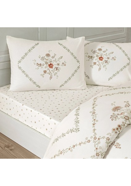 Yeni Sezon Ranforce Çift Kişilik Nevresim Takımı Elıra Beyaz modelleri