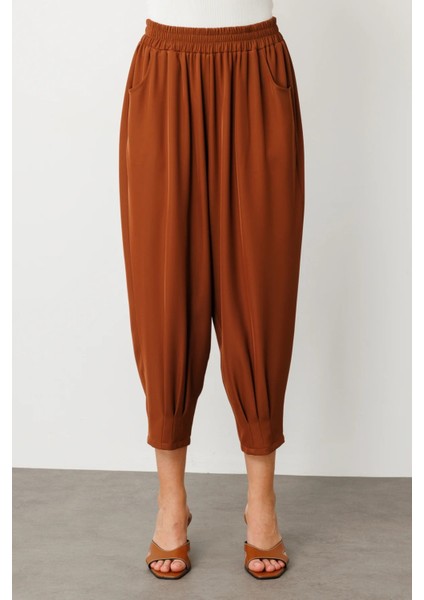 Paçası Pileli Şalvar Pantolon Mocha 54143 fiyatları