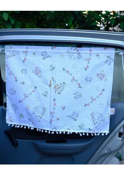 Araba Perdesi - Çiftlik Hayvanları Temalı Perde