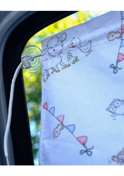 Araba Perdesi - Çiftlik Hayvanları Temalı Perde indirimleri