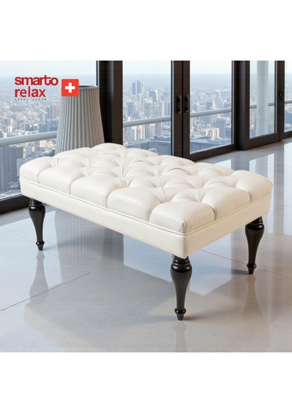 Smarto-Beyaz Kapitone 110X40X45 Puf