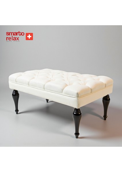 Smarto-Beyaz Kapitone 110X40X45 Puf modelleri