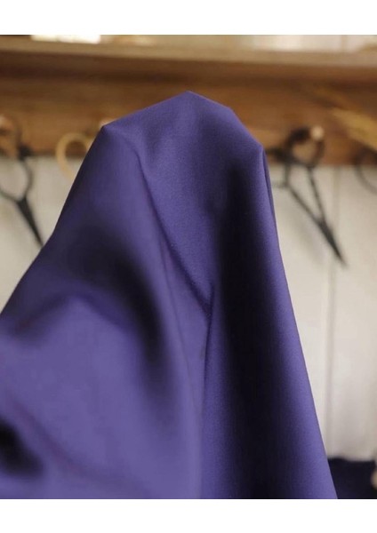 Ithal Krep Saten Dökümlü Lacivert