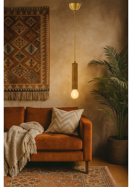 AV-1651-1E Eskitme Kaplama Modern Avize E27 Ahşap 6cm modelleri