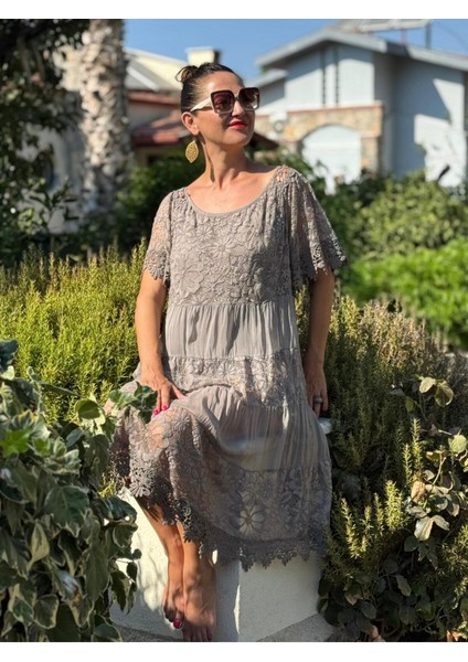 NCC10337 Italyan Ipek Elbise Vizon fiyatları