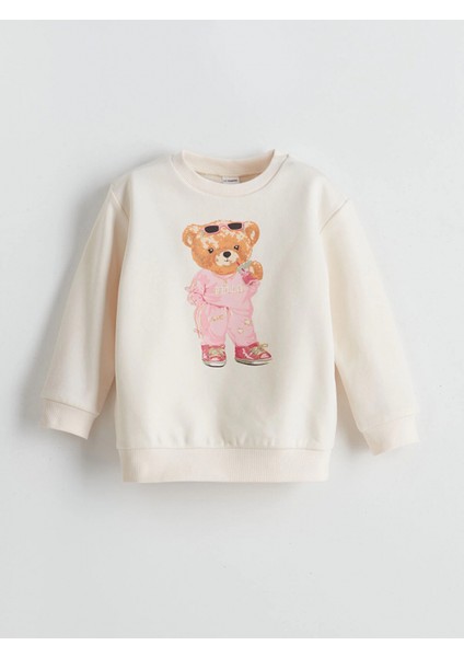 Lcw Kids Ekru Ayı Teddy Baskılı Kız Çocuk Kalın Sweatshirt 2'li fırsatları