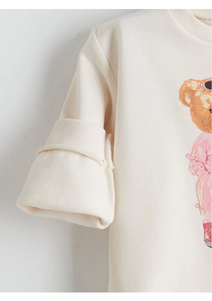 Lcw Kids Ekru Ayı Teddy Baskılı Kız Çocuk Kalın Sweatshirt 2'li