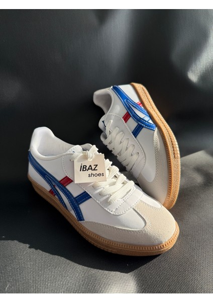 Tig Beyaz Mavi Süet Bağcıklı Unisex Sneaker