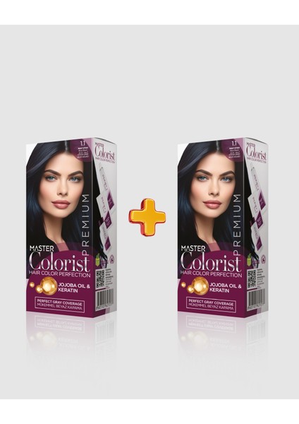 Premium 2'li Yarı Kit Set Boya 1.1 Mavi Siyah