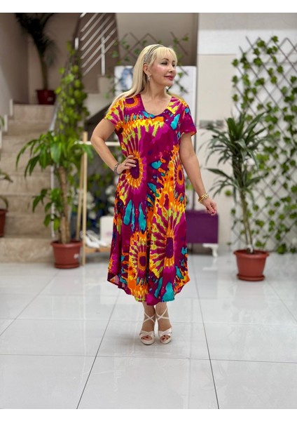 FD17131 Viskon Elbise