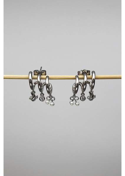 Vıp Çelik Üçlü Görünümlü Zirkon Taşlı Kuş ve Kiraz Model Küpe fiyatları