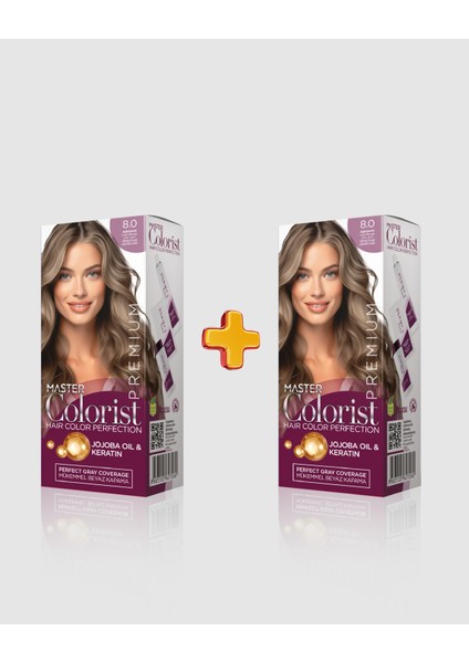 Premium 2'li Yarı Kit Set Boya 8.0 Açık Kumral