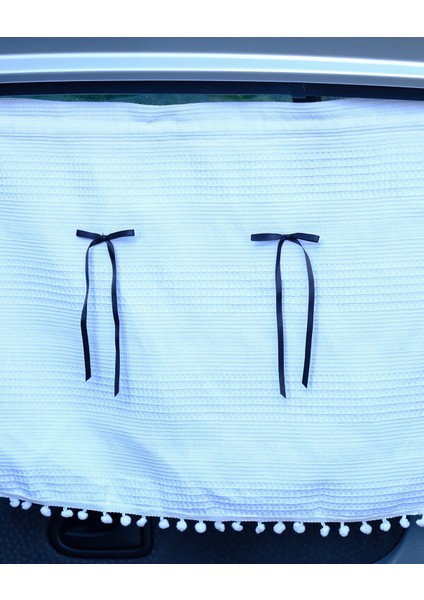 Araba Perdesi - Siyah Kurdele Detaylı Perde modelleri