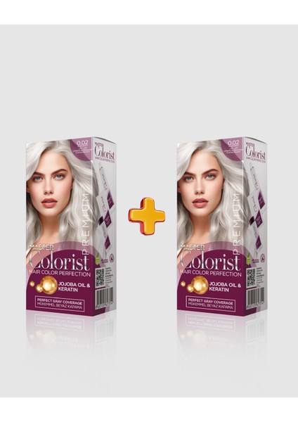 Premium 2'li Yarı Kit Set Boya 0.02 Silver White