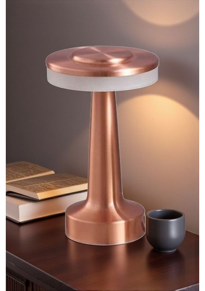 Oslo Şarjlı 3 Renk Modlu Dokunmatik Bakır Renk Masa Lambası fiyatları
