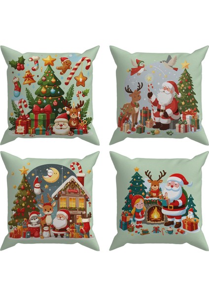 Christmas 4'lü Kırlent Kılıf DS26