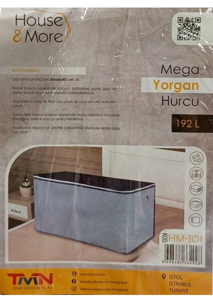 House&more Mega Yorgan Hurcu 80X60X40 Cm. 190 L