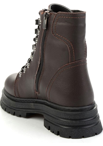 Kahve Hakiki Deri Kadın Bot & Bootie K02462040403 modelleri