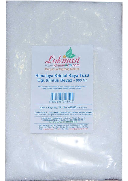 Yemeklik Himalaya Kristal Kaya Tuzu Öğütülmüş Beyaz 500 gr fiyatları