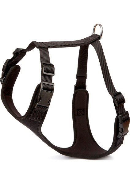 Havalı Ped Dokuma Köpek Göğüs Tasması 60/85 cm Siyah