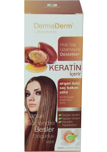 Keratinli Argan Özlü Saç Bakım Sütü Hızlı Saç Uzamasına Etkili 250 ml fiyatları