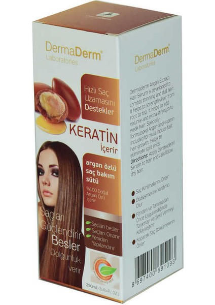 Keratinli Argan Özlü Saç Bakım Sütü Hızlı Saç Uzamasına Etkili 250 ml modelleri