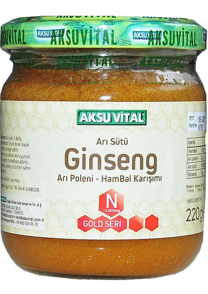 Arı Sütü Ginseng Polen Bal Karışımı 220 gr