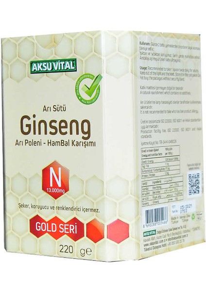 Arı Sütü Ginseng Polen Bal Karışımı 220 gr fırsatları