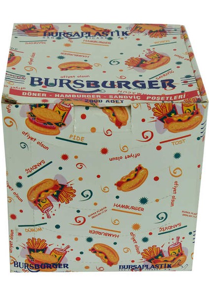 Bursburger Döner Hamburger Sandviç Hışır Poşeti 13X14 2000 Adet fiyatları