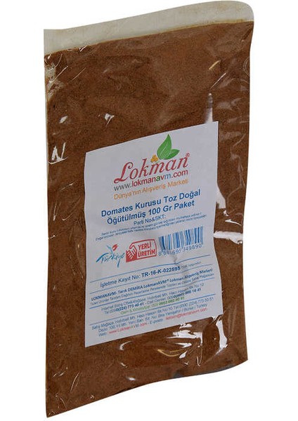 Domates Kurusu Toz Doğal Öğütülmüş 100 gr Paket fiyatları