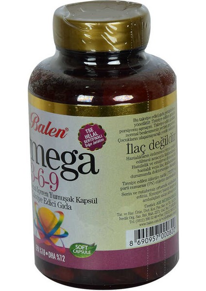 Omega 3-6-9 1585 Mg x 60 Yumuşak Kapsül Epa-18 Dha-12 fiyatları