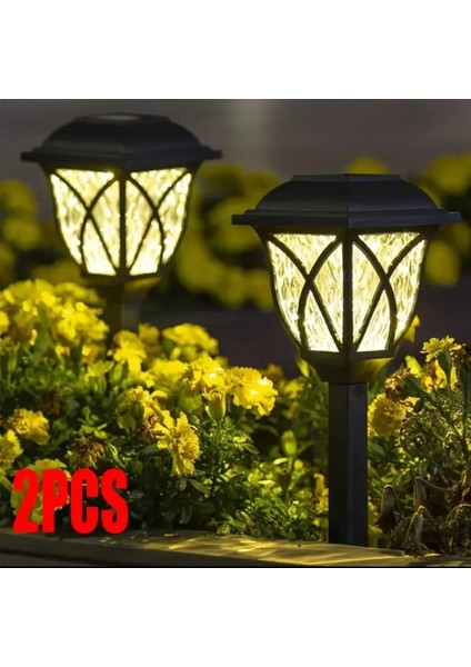 2 Adet Güneş Enerjisi Ile Şarj Olan Bahçe Işığı Dış Mekan Yol Aydınlatması Solar Işık