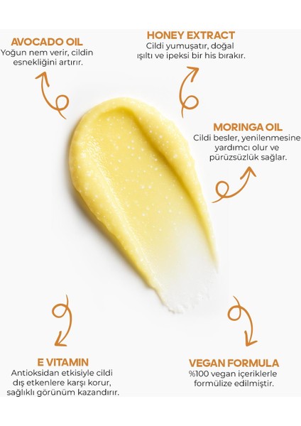 Sweet Seducer Bal ve Vanilya Özlü, Değerli Yağlar ile Zenginleştirilmiş Yumuşatıcı Kadın Vücut Peelingi 300 g