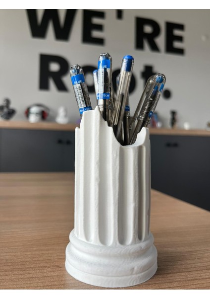 Roma Sütunu Tasarımlı Dekoratif Kalemlik Antik Kolon Şeklinde Masaüstü Organizer modelleri