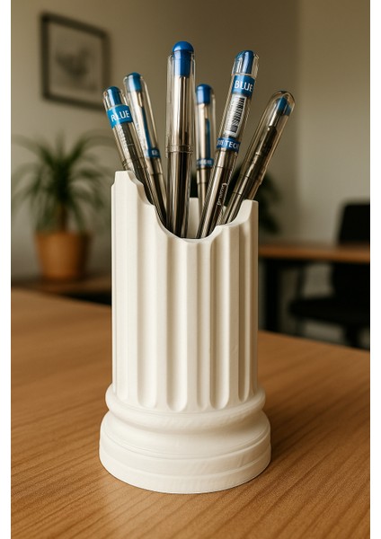 Roma Sütunu Tasarımlı Dekoratif Kalemlik Antik Kolon Şeklinde Masaüstü Organizer indirimleri