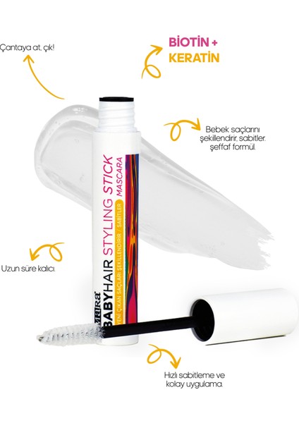 Babyhair Saç Şekillendirici Stick 7 ml Biotin Keratin Güçlü ve Hızlı Sabitleme Tüm Saç Tipleri