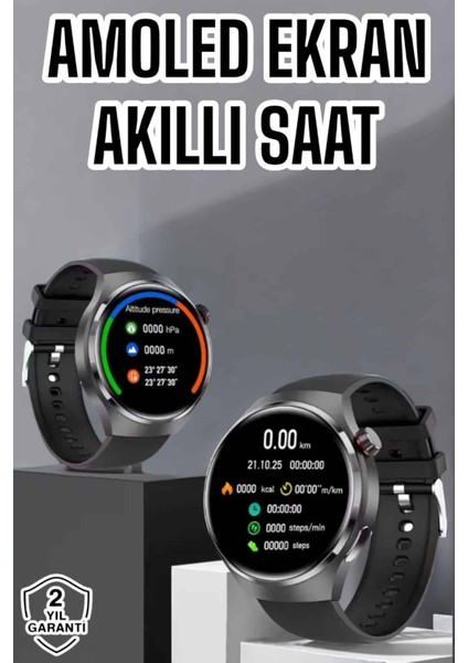 Akıllı Saat Bluetooth Bağlantılı Amoled Ekran Uyku ve Sağlık Takibi