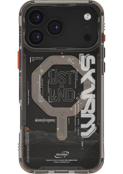 iPhone 17 Pro Max Kılıf M-Safe Uyumlu Yazı Desenli Airbag Tasarımlı Skinarma Sonix Kapak Siyah