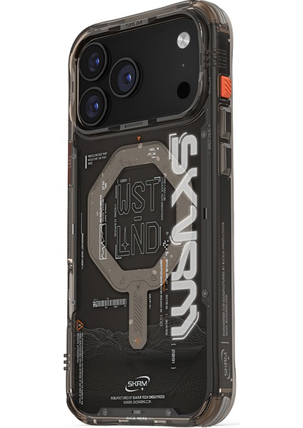 iPhone 17 Pro Max Kılıf M-Safe Uyumlu Yazı Desenli Airbag Tasarımlı Skinarma Sonix Kapak Siyah modelleri