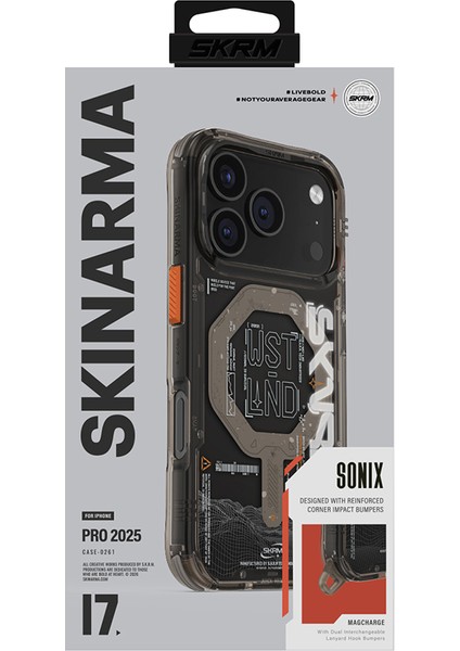 iPhone 17 Pro Max Kılıf M-Safe Uyumlu Yazı Desenli Airbag Tasarımlı Skinarma Sonix Kapak Siyah indirimleri