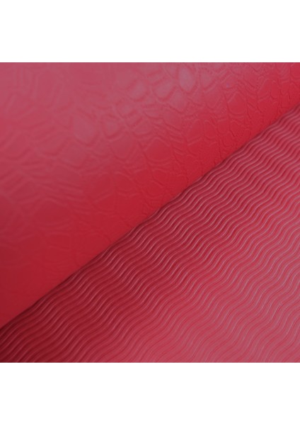 Çift Çizgi Tasarımlı Tpe Yoga Pilates Matı 6mm Kaymaz Hafif Taşınabilir - Bordo